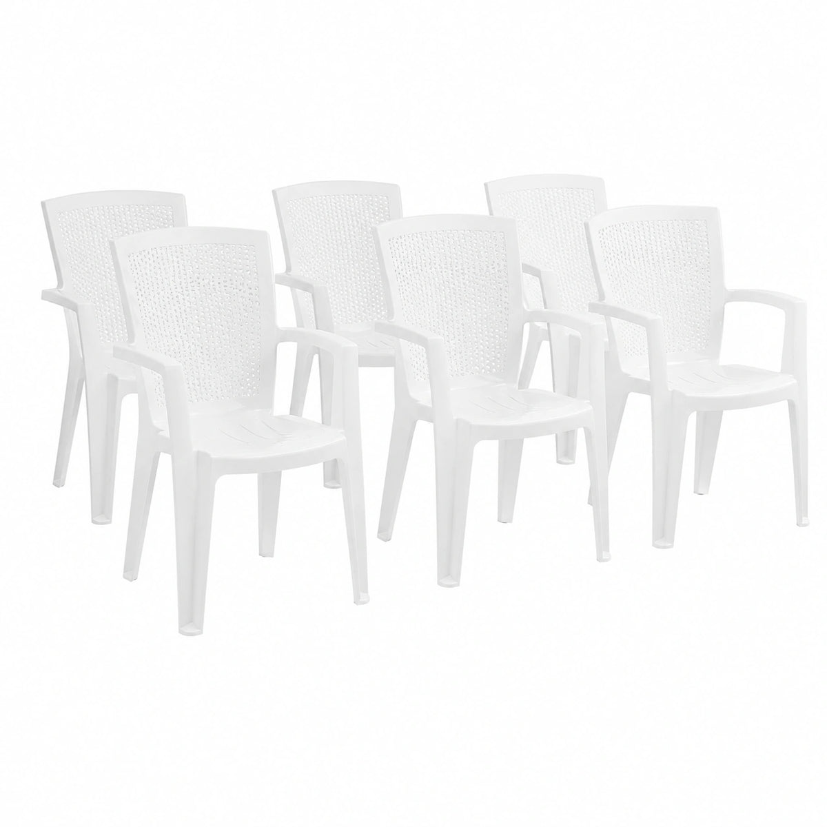 Chaise, en résine tressée, coloris blanc, pour la salle à manger ou la cuisine