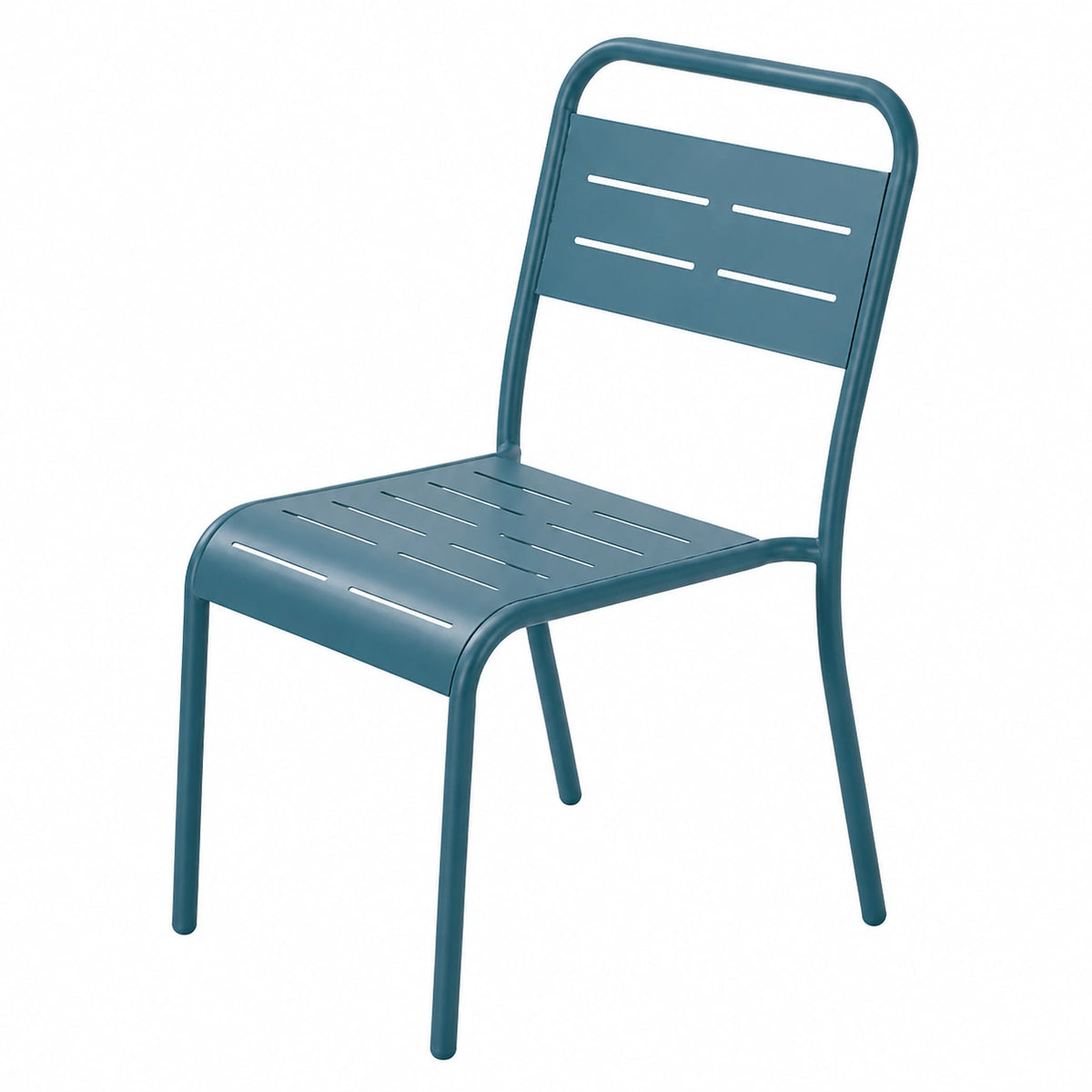Chaise de jardin, en acier, coloris bleu, pour la terrasse ou le jardin