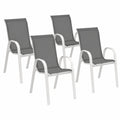 Chaise de jardin, en métal, coloris blanc et gris, pour la terrasse ou le jardin