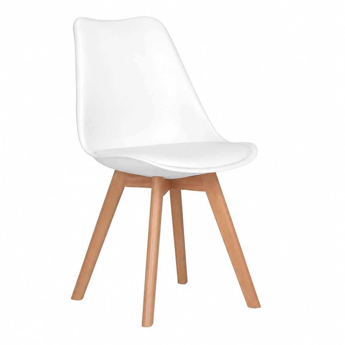 Chaise, avec coussin, en bois massif, coloris blanc, pour la salle à manger ou la cuisine