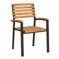 Chaise de jardin, en bois massif et métal, 2 pièces, pour la terrasse ou le jardin
