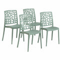 Chaise de jardin, en verre, coloris naturel et vert, pour la terrasse ou le jardin