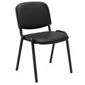 Chaise, en métal et similicuir, coloris noir, pour la salle à manger ou la cuisine