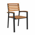 Chaise de jardin, 4 pièces, en bois massif et métal, pour la terrasse ou le jardin