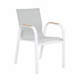 Chaise de jardin, en aluminium, coloris blanc et gris, pour la terrasse ou le jardin