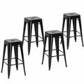 Tabouret, en métal, coloris noir, pour la cuisine ou l’espace repas