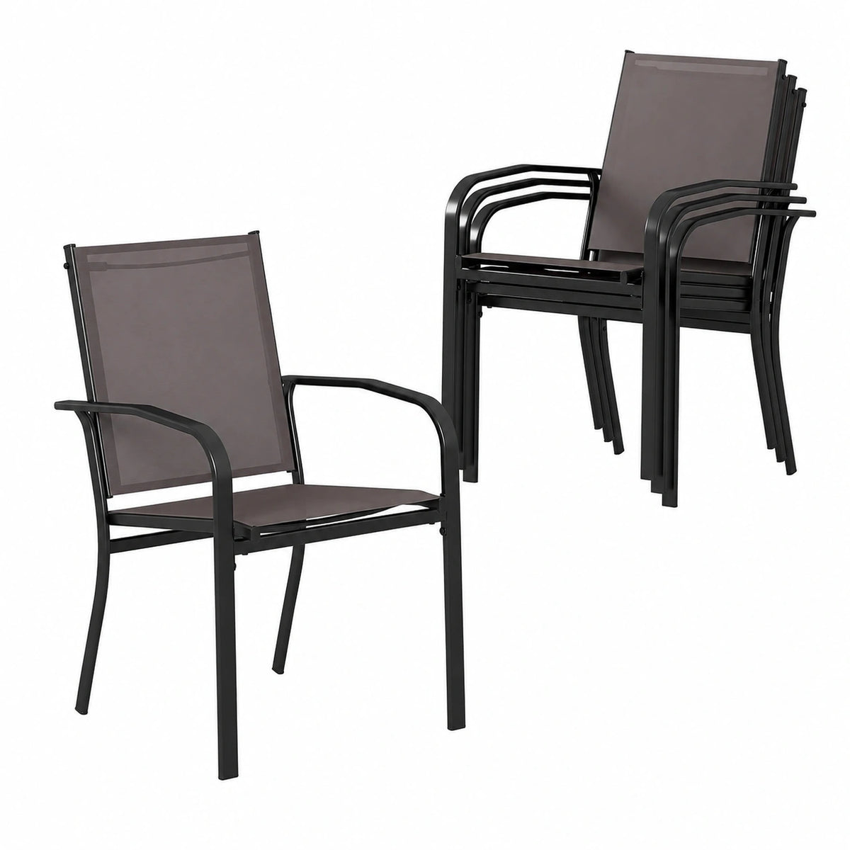 Chaise de jardin, en métal et tissu, pour la terrasse ou le jardin