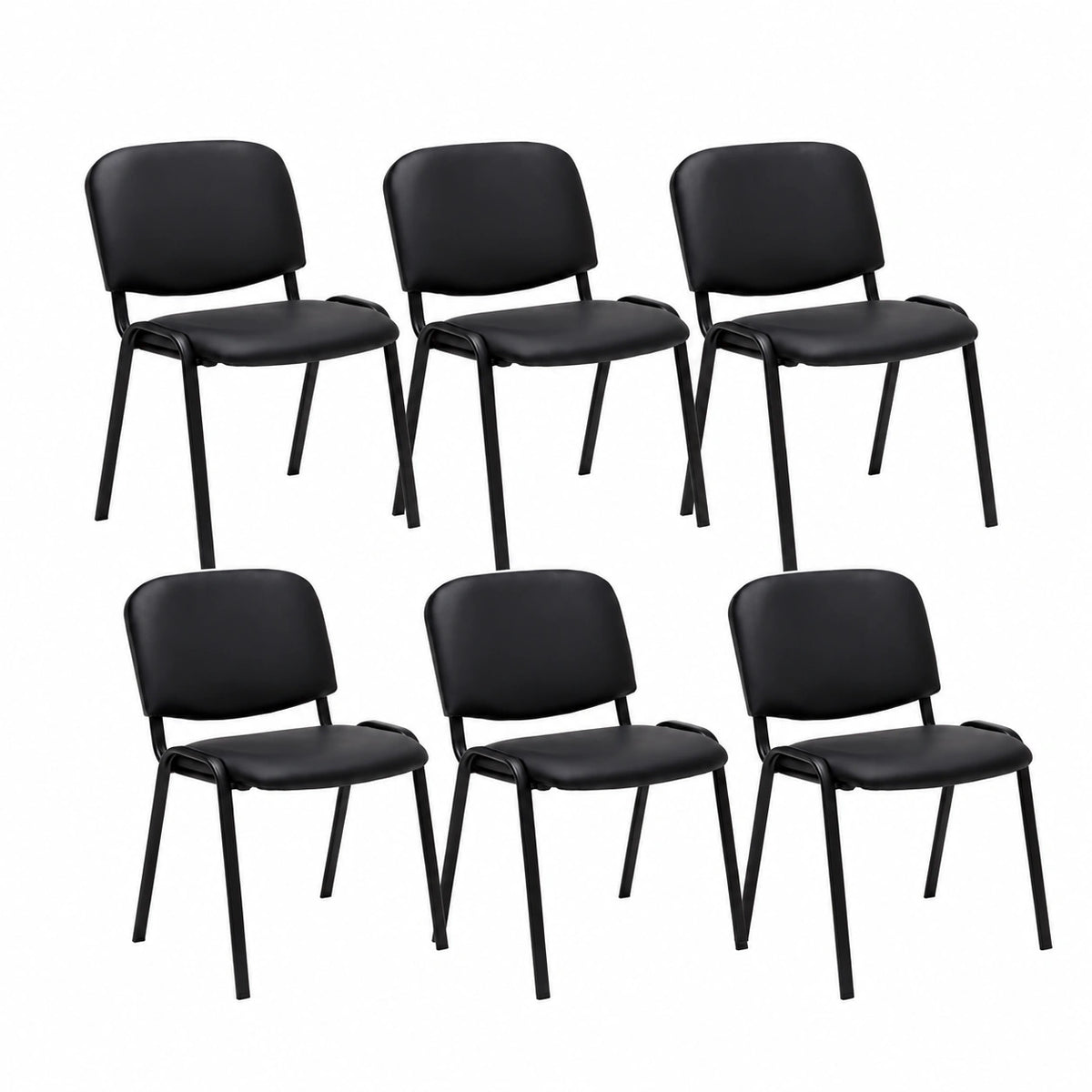 Chaise, en métal et similicuir, coloris noir, pour la salle à manger ou la cuisine