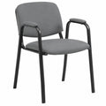 Chaise, en métal et similicuir, rembourré, coloris noir et gris, pour la salle à manger ou la cuisine