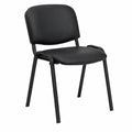 Chaise, en métal et similicuir, coloris noir, pour la salle à manger ou la cuisine