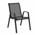 Chaise de jardin, en métal, coloris noir, pour la terrasse ou le jardin