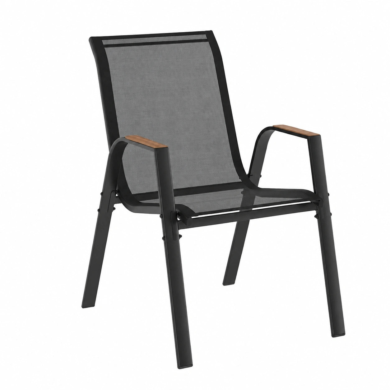 Chaise de jardin, en métal, coloris noir, pour la terrasse ou le jardin