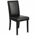 Chaise, en cuir, coloris noir, 46,5 x 43 x 92 cm, pour la salle à manger ou la cuisine