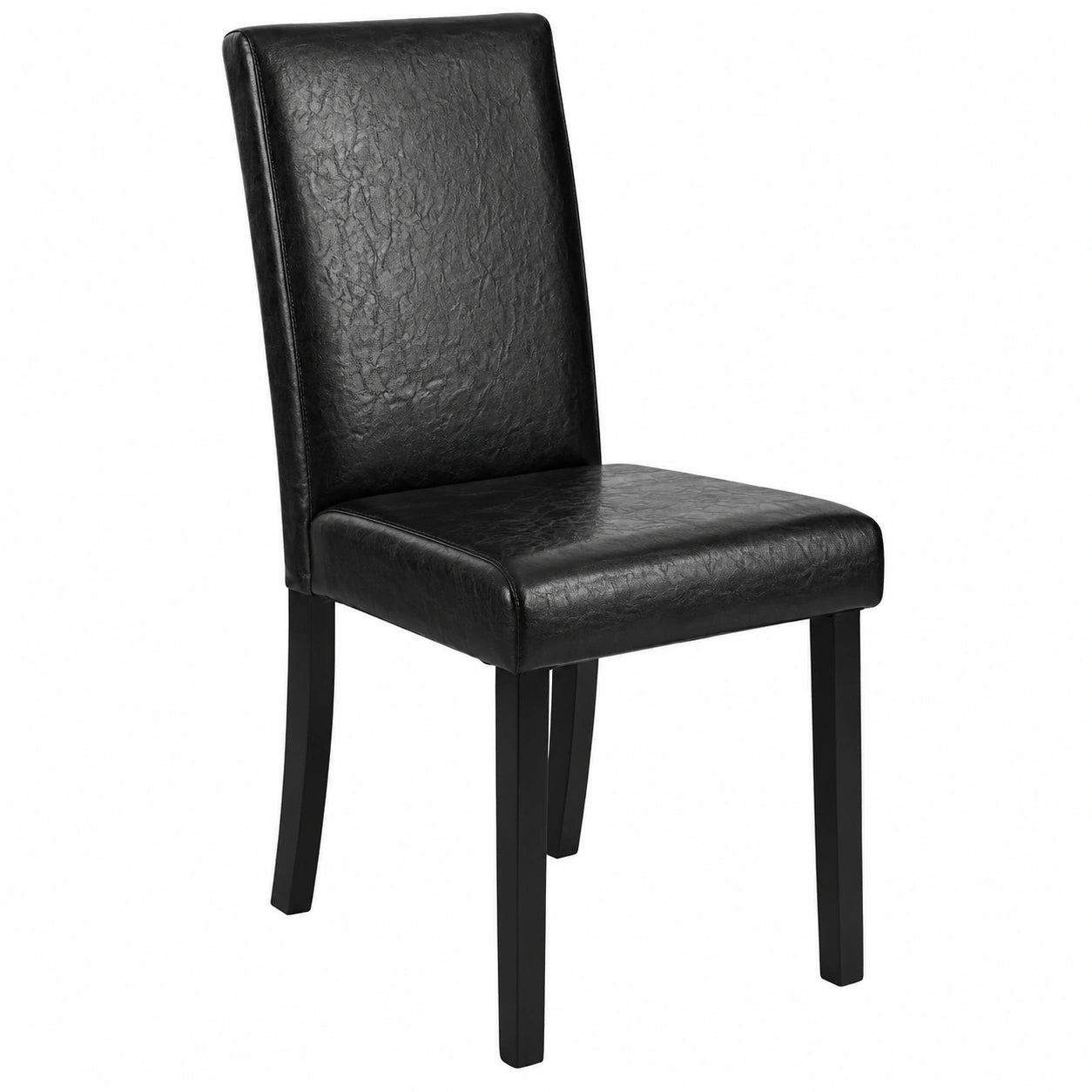 Chaise, en cuir, coloris noir, 46,5 x 43 x 92 cm, pour la salle à manger ou la cuisine