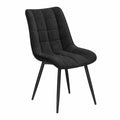 Chaise, en lin, coloris noir, pour la salle à manger ou la cuisine