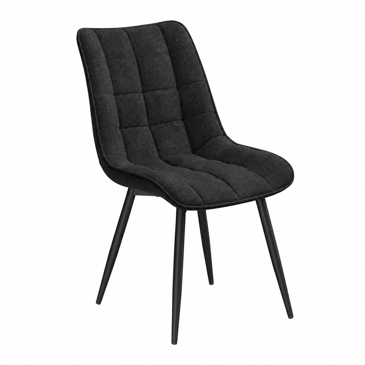 Chaise, en lin, coloris noir, pour la salle à manger ou la cuisine