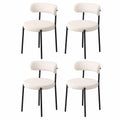 Chaise, rembourré, en velours, coloris blanc, pour la salle à manger ou la cuisine