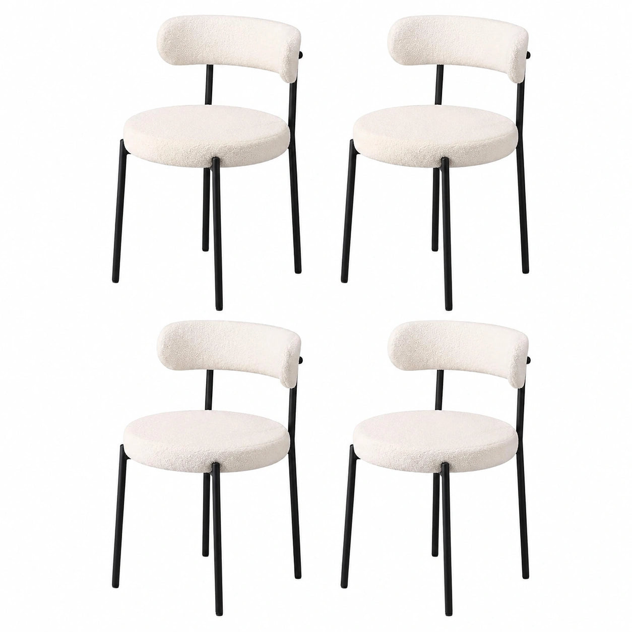 Chaise, rembourré, en velours, coloris blanc, pour la salle à manger ou la cuisine