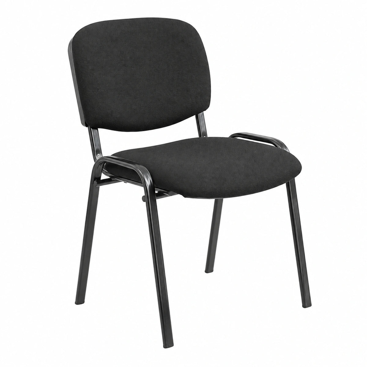 Chaise, rembourré, en métal et tissu, coloris noir, pour la salle à manger ou la cuisine