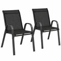 Chaise de jardin, en acier, coloris noir, pour la terrasse ou le jardin