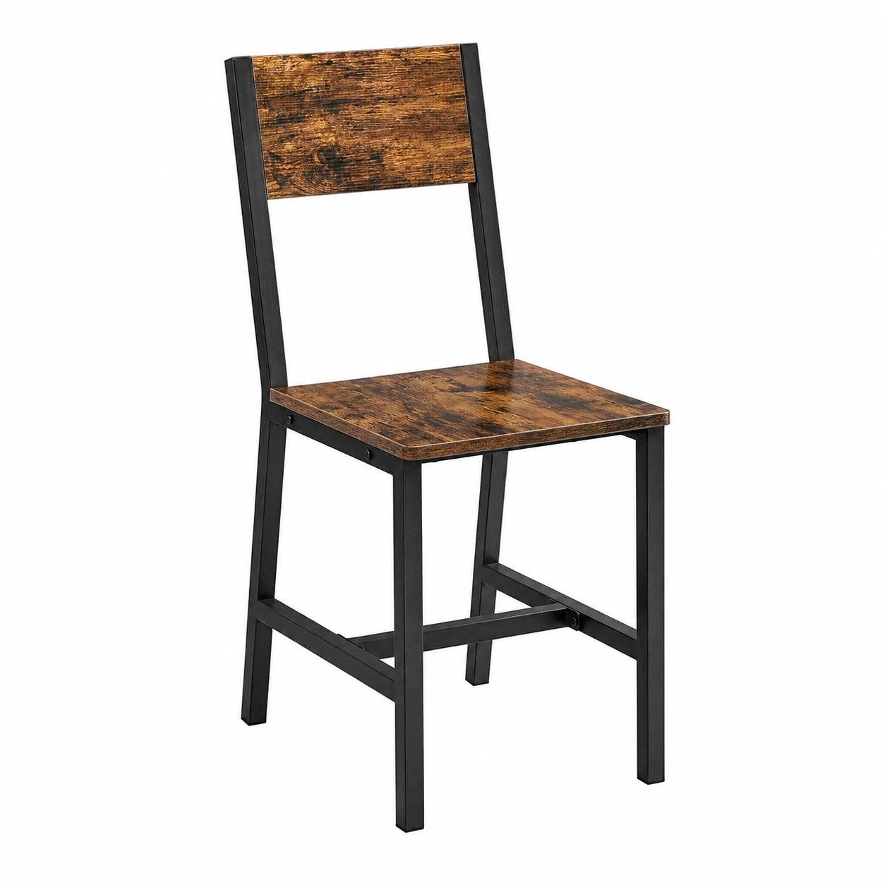 Chaise, en acier, coloris noir et marron, pour la salle à manger ou la cuisine