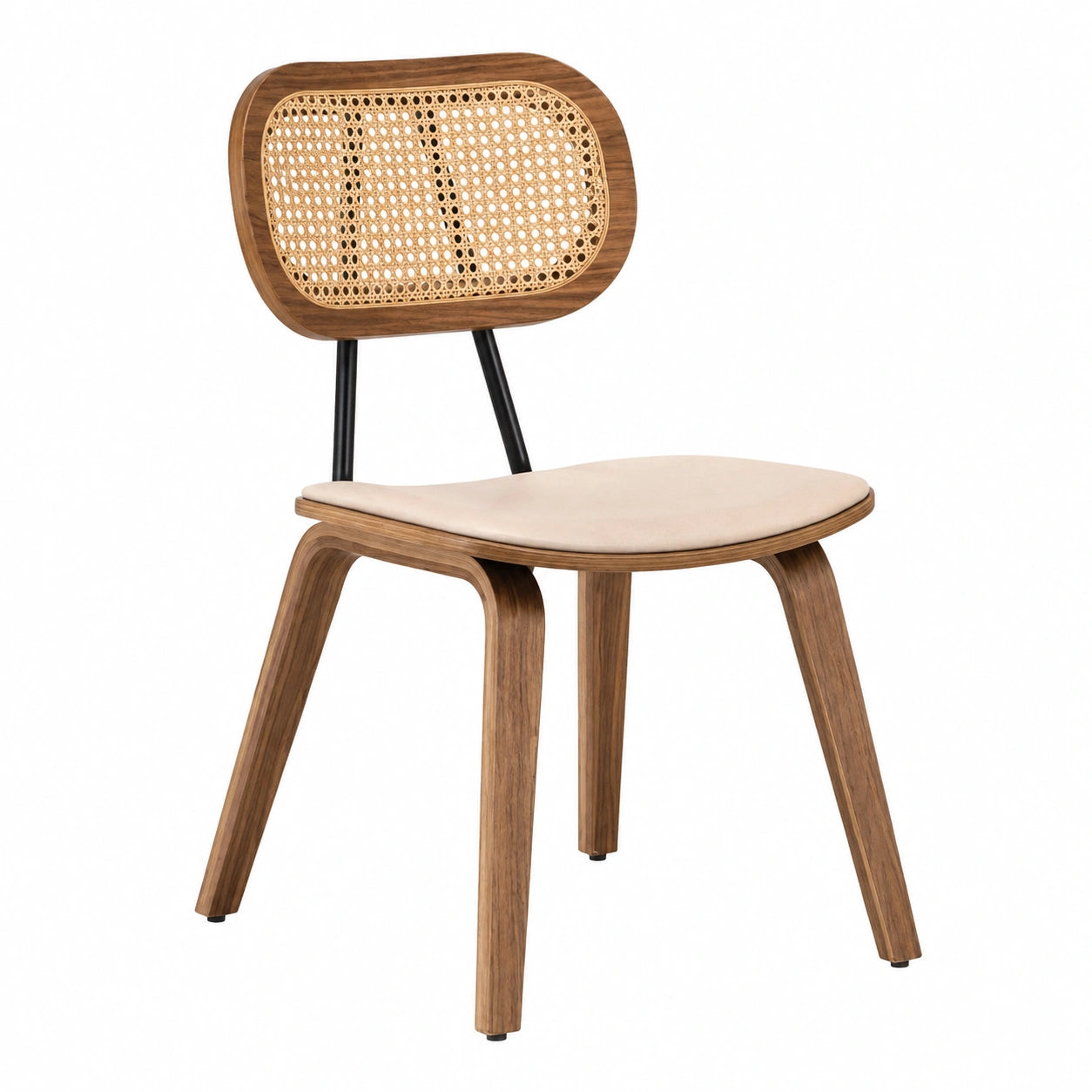 Chaise, en résine tressée, coloris beige, pour la salle à manger ou la cuisine