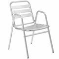 Chaise de jardin, en aluminium, coloris gris, pour la terrasse ou le jardin